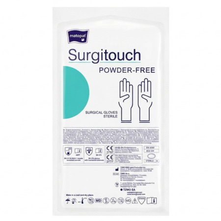 SURGITOUCH Chirurgické sterilné nepudrované latexové rukavice veľ. 8 pár 1 x 1 ks