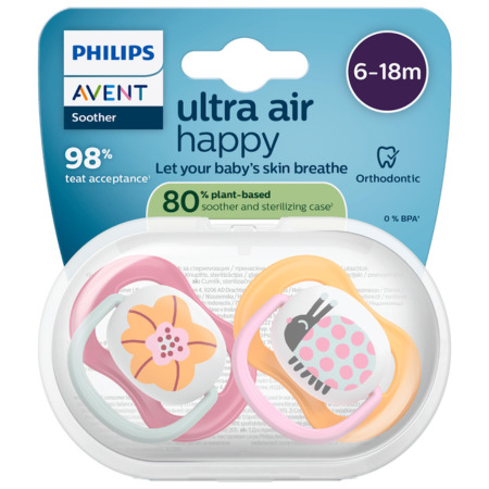 PHILIPS AVENT Cumlík ultra air happy 6-18m pre dievča na utišovanie SCF080/27 1 x 2 ks