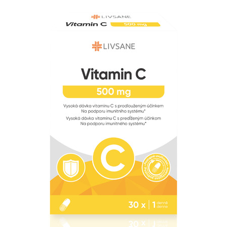 LIVSANE Vitamín C 500 mg vysoká dávka 30 kapsúl s postupným uvoľňovaním