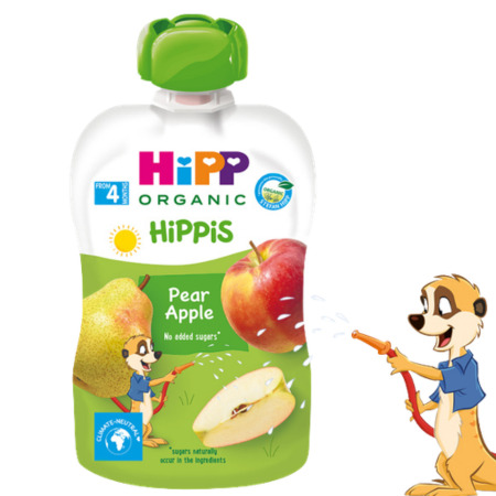 E-shop HIPP Bio 100% Ovocie hruška jablko kapsička od ukonč. 4. mesiaca 100 g