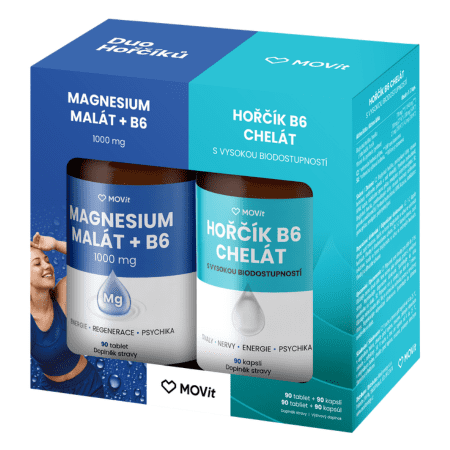 MOVit Duo horčíkov malát & bisglycinát 1 x 1 set