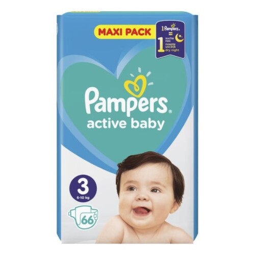 E-shop PAMPERS Active baby maxi pack 3 midi 66 ks