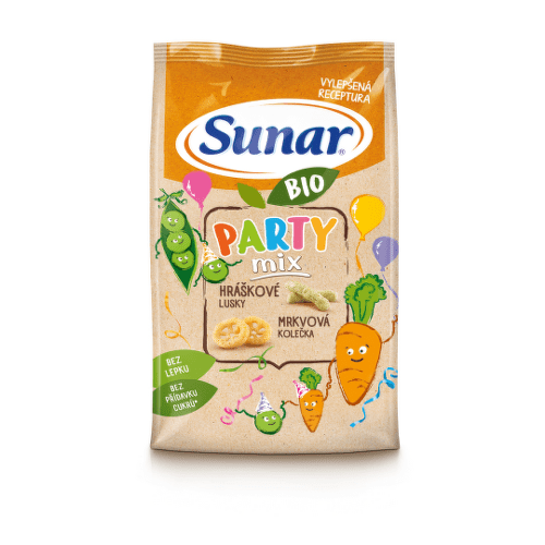 E-shop SUNAR Bio party mix hráškové a mrkvové detské chrumky 45 g