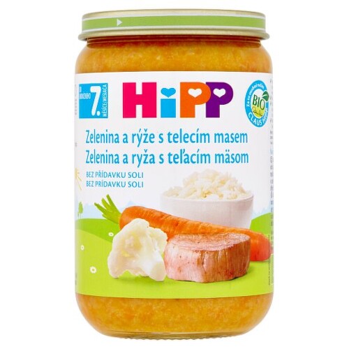 E-shop HiPP Príkrm zelenina, teľacie mäso a ryža 220 g
