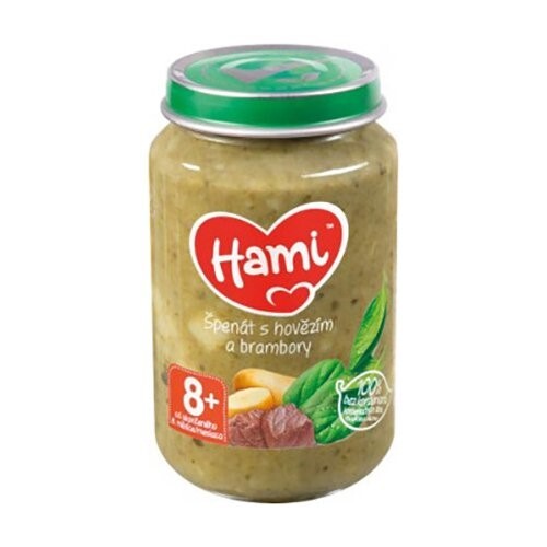 E-shop HAMI Príkrm špenát s hovädzím a zemiakmi 200 g