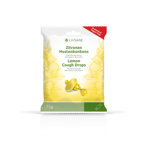 E-shop LIVSANE Pastilky proti kašlu s citrónovou príchuťou 75 g