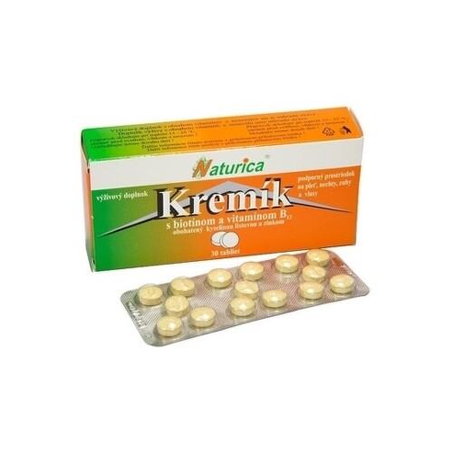 E-shop NATURICA Kremík s biotínom a vitamínom B12 30 tabliet
