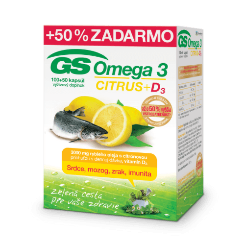 GS Omega 3 citrus + D3 60 + 30 kapsúl ZADARMO