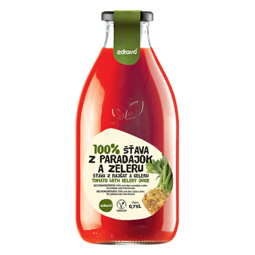 E-shop ZDRAVO 100% šťava z paradajok a zeleru 750 ml
