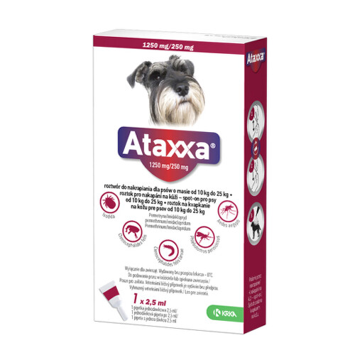 E-shop ATAXXA 1250 mg/250 mg psy od 10 kg do 25 kg 2,5 ml