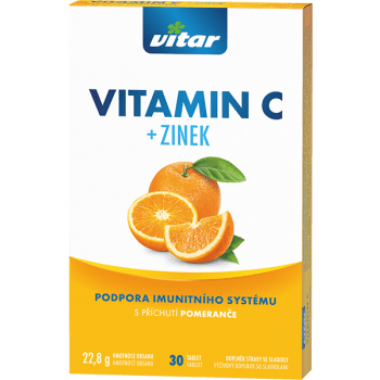 E-shop VITAR Vitamín C + zinok s príchuťou pomaranča 30 tabliet