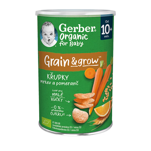 E-shop GERBER Organic chrumky pšenično-ovsené s mrkvou a pomarančom od ukonč. 10. mesiaca 35 g