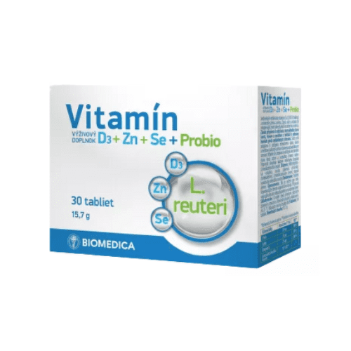 E-shop BIOMEDICA Vitamín D3 + zinok + selén + probio 30 ks