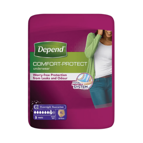 E-shop DEPEND Normal XL pre ženy naťahovacie nohavičky comfort protect 9 ks