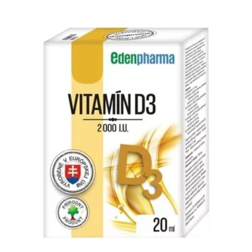 E-shop EDENPHARMA Vitamín D3 2000 I.U. kvapky 20 ml