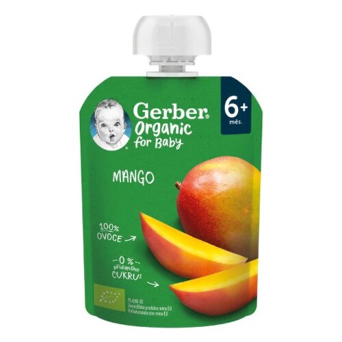 E-shop GERBER Organic kapsička mango bio ovocná desiata(od ukončeného 6. mesiaca 90 g