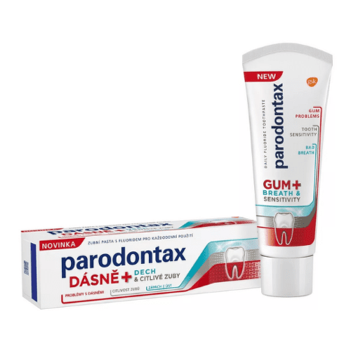E-shop PARODONTAX Ďasná+ dych & citlivé zuby zubná pasta proti zápachu z úst 75 ml