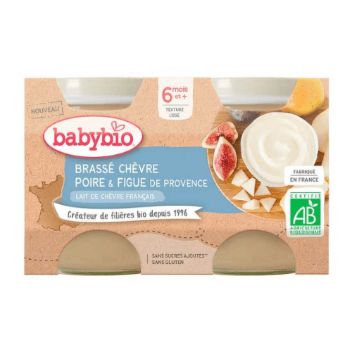 E-shop BABYBIO Brassé z kozieho mlieka hruška figa mliečna desiata od ukonč. 6. mesiaca 2 x 130 g