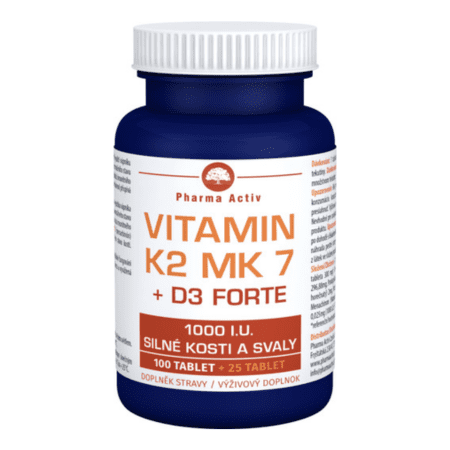 E-shop PHARMA ACTIV Vitamín K2 MK 7 + D3 forte 100 + 25 tabliet