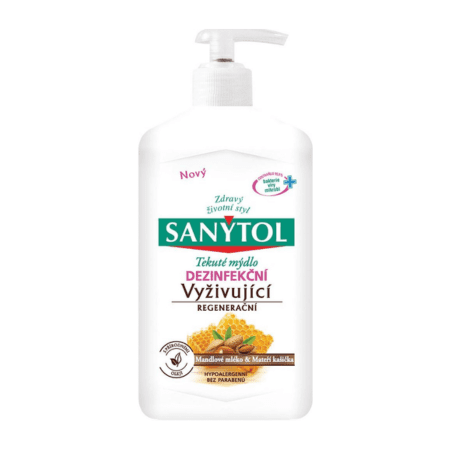 E-shop SANYTOL Tekuté mydlo vyživujúce mandľové mlieko a materská kašička 250 ml