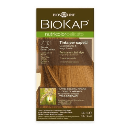 E-shop BIOKAP Nutricolor delicato farba na vlasy 7.33+ blond zlatá pšenica 140 ml