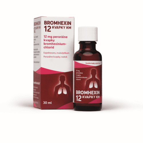 Bromhexin Bromhexin KM 8mg kvapky na skvapalňovanie a rozpúšťanie hlienu pri ochoreniach dýchacích ciest 30 ml kúpite na Benulekaren.sk