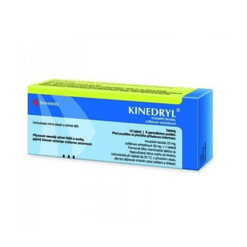 Kinedryl Kinedryl 25 mg/30 mg tablety tlmí nutkanie na zvracanie a nevoľnosť 10 tbl kúpite na Benulekaren.sk