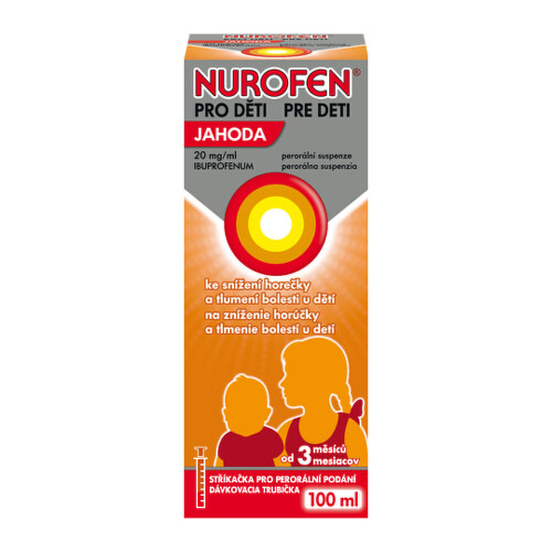 Nurofen Nurofen pre deti jahoda 20 mg/ml perorálna suspenzia pre deti 100 ml kúpite na Benulekaren.sk