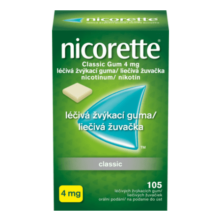 NICORETTE Classic gum 4 mg 105 žuvačiek