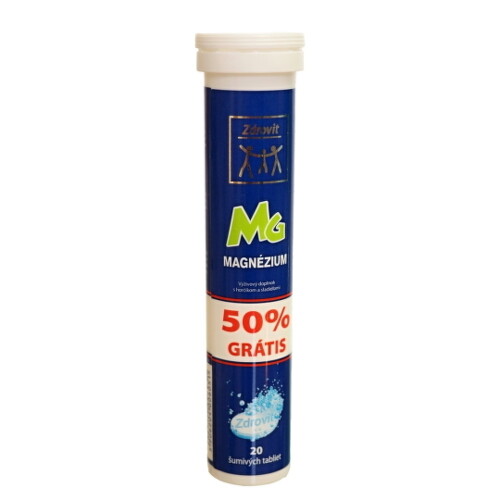 Zdrovit MAGNEZIUM 50% grátis, 20 šumivých tabliet kúpite na Benulekaren.sk