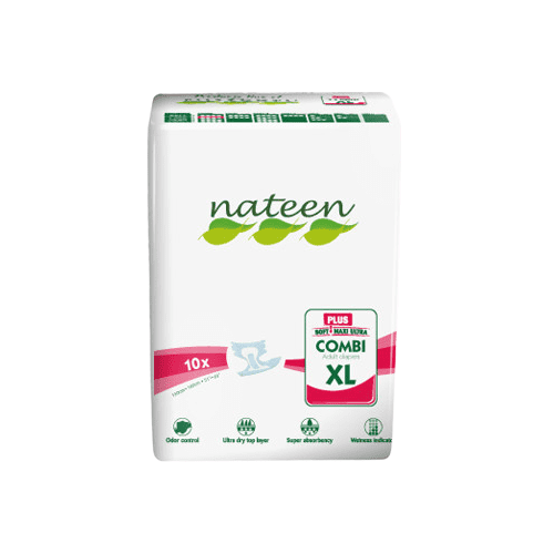 Nateen COMBI PLUS XL plienky inkontinenčné, obvod bokov 130-175cm, savosť 3400ml, 10ks kúpite na Benulekaren.sk