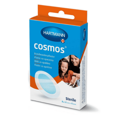 COSMOS Burns hydrogelové náplasti na popáleniny sterilné 43 x 68 mm 8 ks