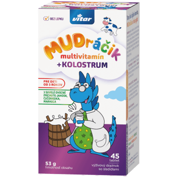 VITAR MUDráčik multivitamín + kolostrum zmes 3 príchutí 45 tabliet