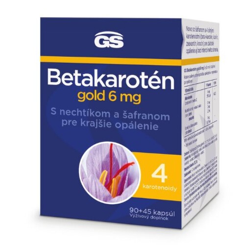 GS Betakaroten gold 6 mg kapsuly pre podporu opálenia 135 cps kúpite na Benulekaren.sk