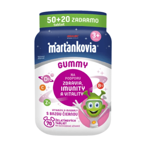 WALMARK Marťankovia gummy s bazou čiernou 50 + 20 ZADARMO