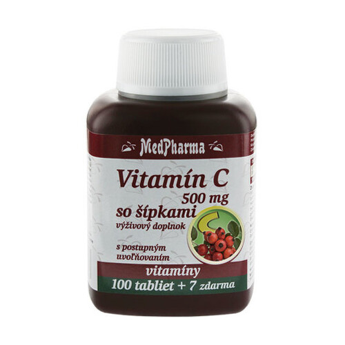 E-shop MEDPHARMA Vitamín C 500 mg so šípkami 100 + 7 tabliet ZADARMO