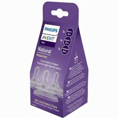 PHILIPS AVENT Cumlík na fľašu natural response MIX silikónový 1 x 3 ks