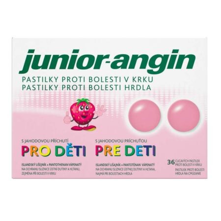 Junior-angin pastilky pre deti s jahodovou príchuťou 36 ks