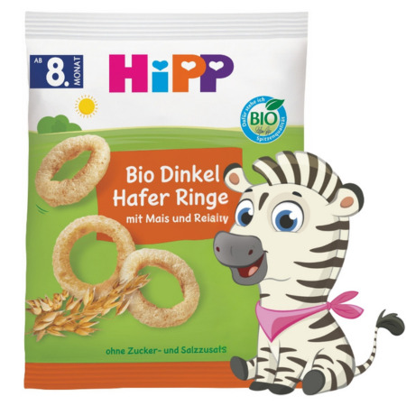 E-shop HIPP Bio špaldové-ovsené prstienky obilný príkrm od ukonč. 7.mesiaca 30 g