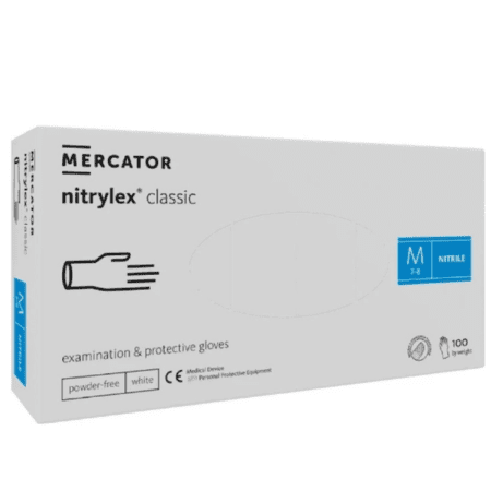 MERCATOR Nitrylex white nitrilové rukavice veľ.M biele 100 ks