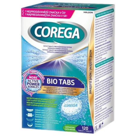COREGA COREGA Bio tabs antibakteriálne čistiace tablety 120 tabliet