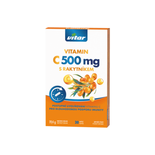 E-shop VITAR Vitamín C 500 mg s rakytníkom s postupným uvoľňovaním 30 kapsúl