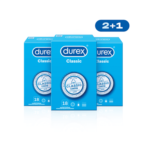 E-shop DUREX Classic kondóm 2+1 54 ks