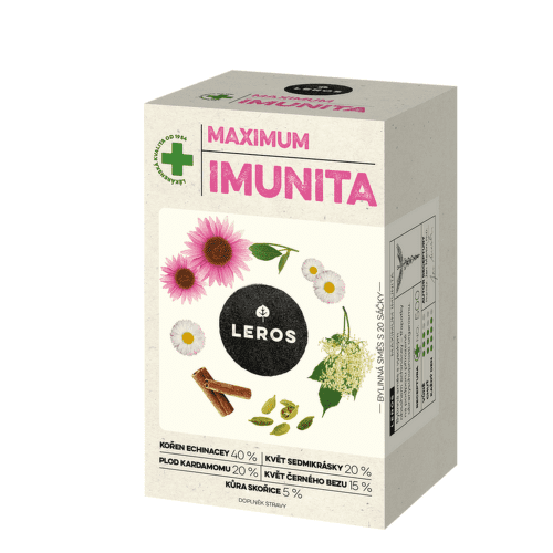E-shop LEROS Imunita max echinacea & sedmokráska bylinný čaj nálevové vrecúška 20 x1,5 g