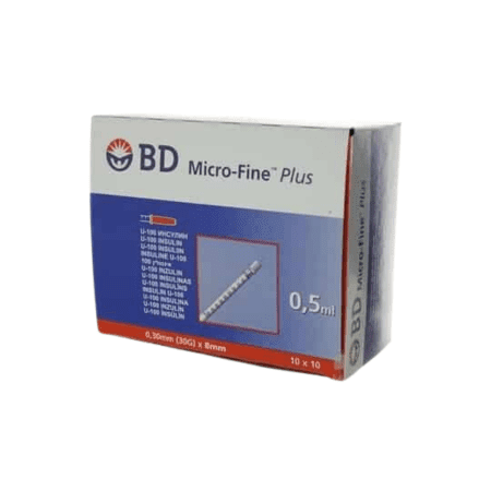 E-shop BD Micro fine plus iinzulínové striekačky s ihlou U-100, 30G/0,5ml 100 ks