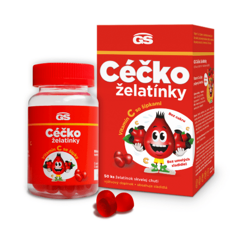 GS Céčko želatínky vitamín C so šípkami 50 ks