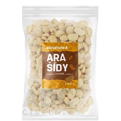 Allnature Arašidy pražené lúpané nesolené orechy pražené 1000 g kúpite na Benulekaren.sk