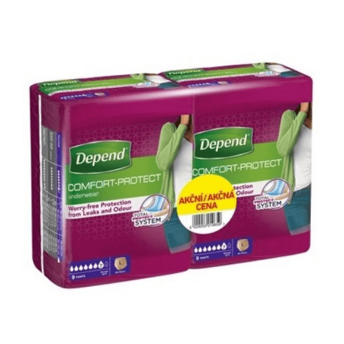 DEPEND Normal L pre ženy duopack naťahovacie nohavičky 2 x 9 ks set