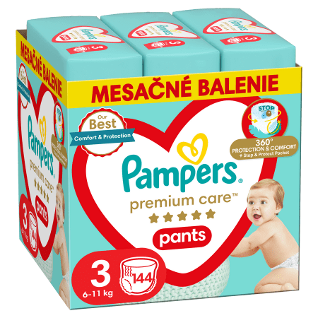 PAMPERS Premium Care veľ. 3 plienkové nohavičky 6 -11 kg 140 ks