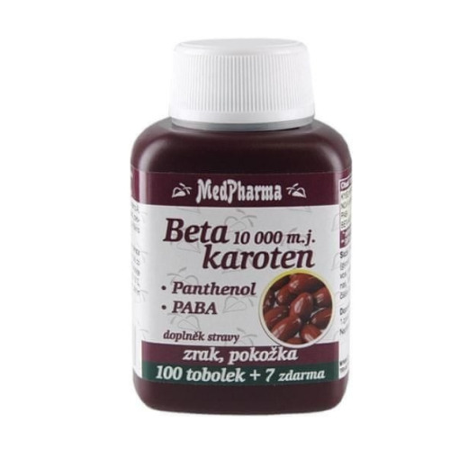 MedPharma Beta karoten 10000 m.j.Panthenol + PABA tobolky pre zdravie zraku a pokožky 107 cps kúpite na Benulekaren.sk